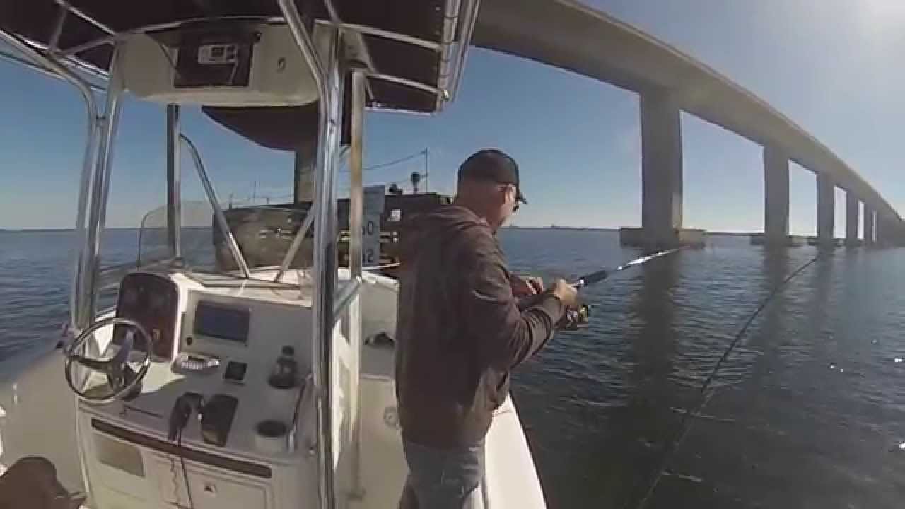 Christmas 2014 Fishing Mid Bay Bridge Destin, FL - YouTube