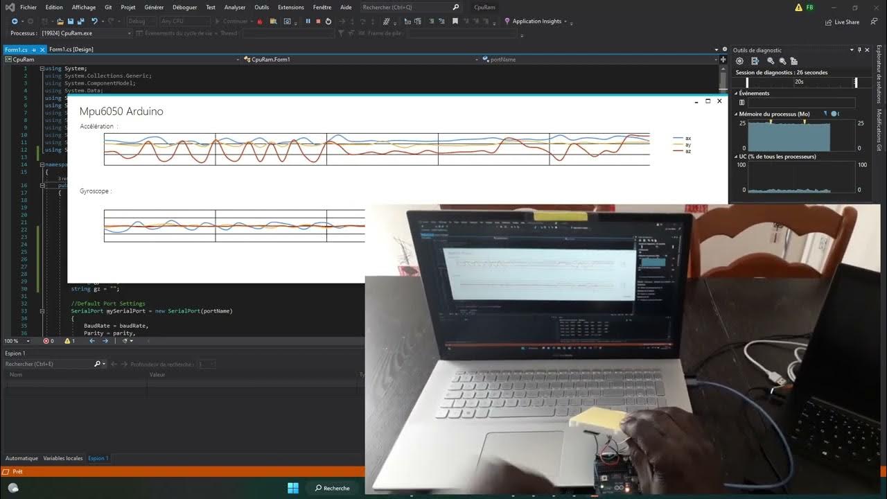 MPU 6050 Arduino Chart with C# - YouTube