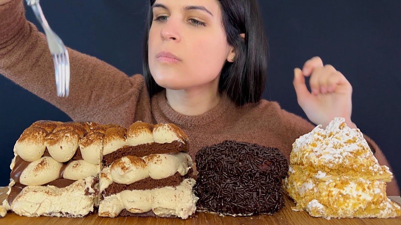 TIRAMISU, MILLE-FEUILLE & CHOCOLATE CAKE BALL | MUKBANG | ASMR | EATING SOUNDS