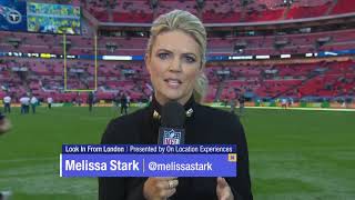 Reporter Melissa Stark hit on head by football during NFL report 😳