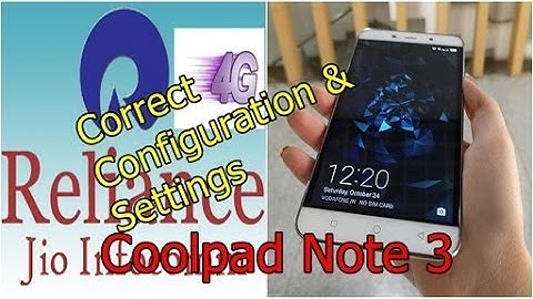 APN Settings for Jio in COOLPAD NOTE 3