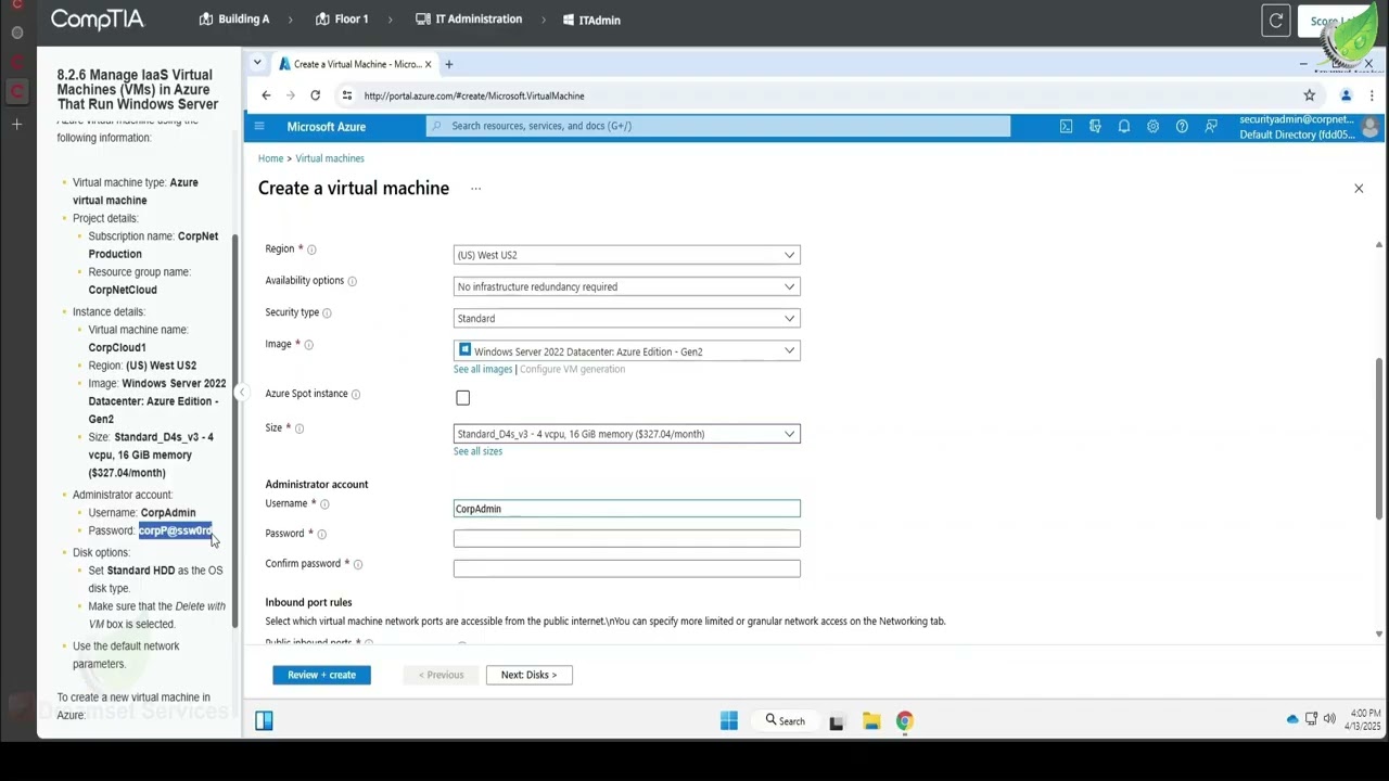 8.2.6 Управление виртуальными машинами IaaS (ВМ) в Azure, работающими под управлением Windows Server