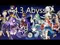 Genshin Impact 4.3. Abyss 9★ F12 | NEW hyper Raiden (C0) - Sara & Chev C6 / Nilou