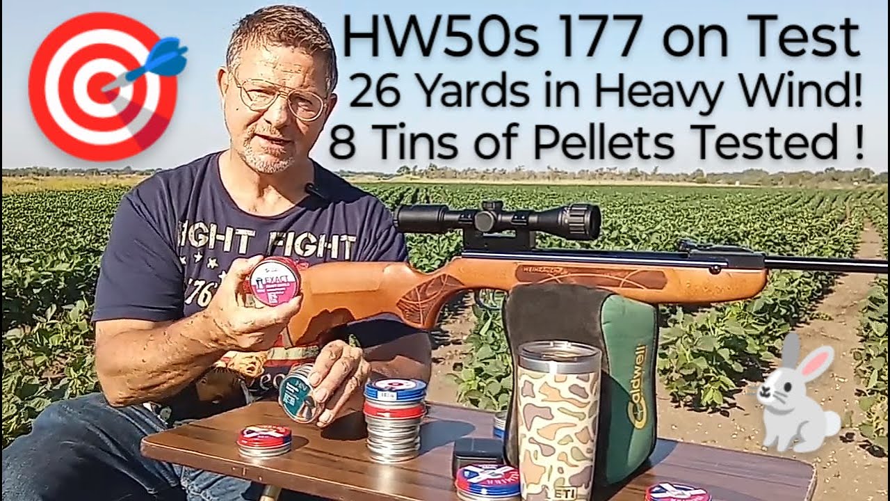 HW50s 177 on Test: 26 Yards in Heavy Wind! 8 Tins of Pellets Tested!