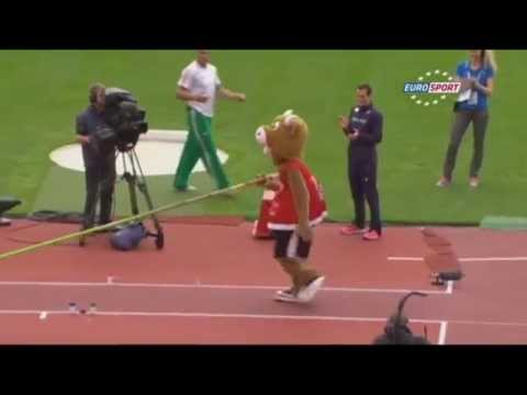 Mascot Pole Vaults at the European Athletics Championships