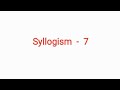 Syllogism - 7