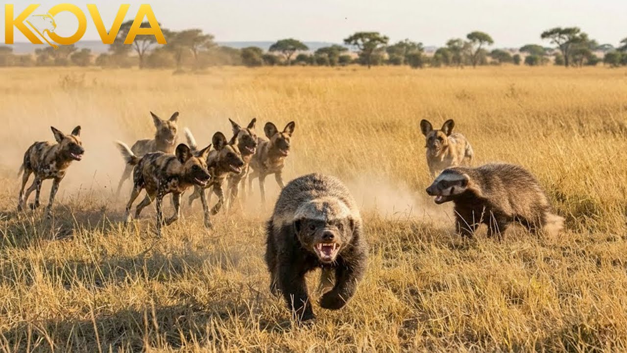 Honey Badger vs Wild Dogs: A Fearless Clash Against the Pack | Animal Fight