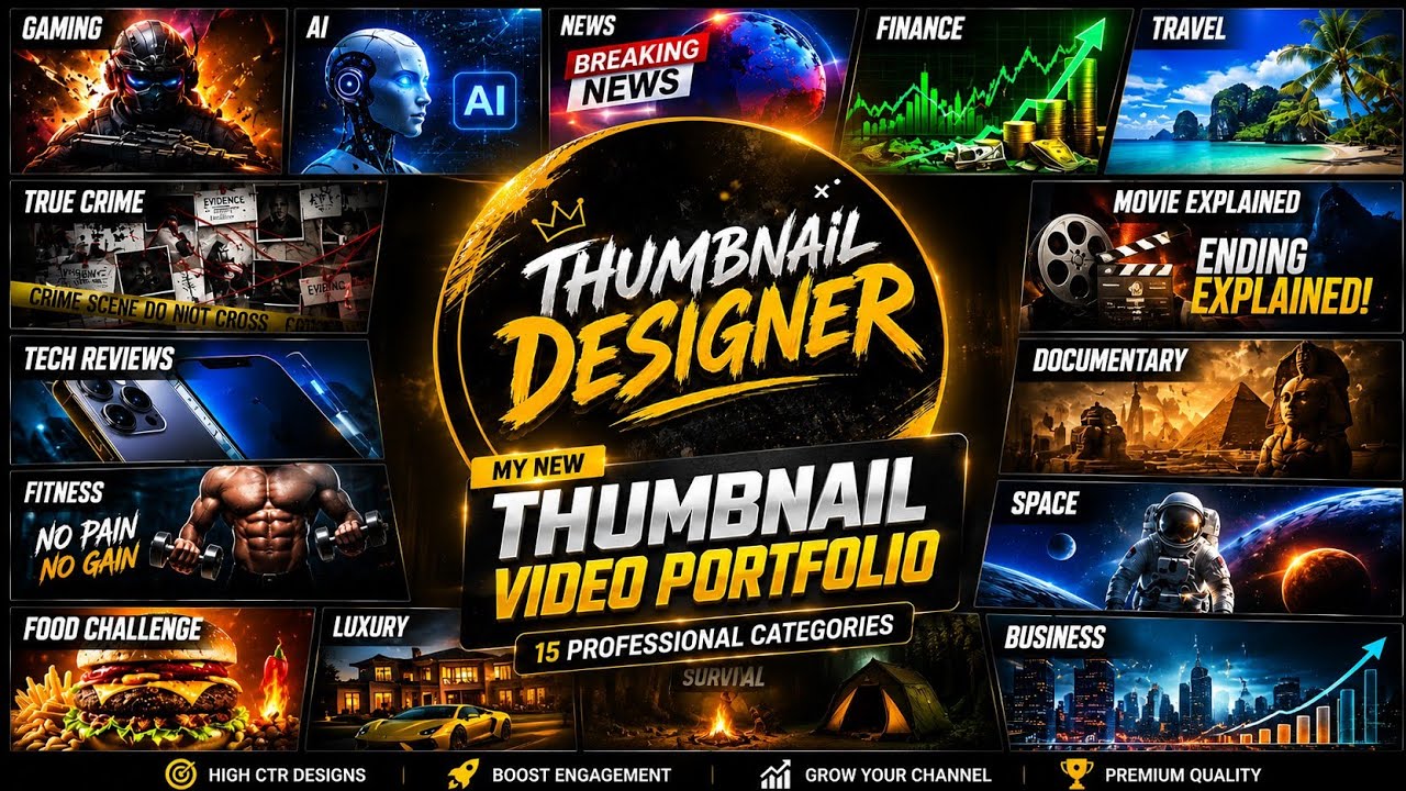 Professional YouTube Thumbnail Design Portfolio 2026