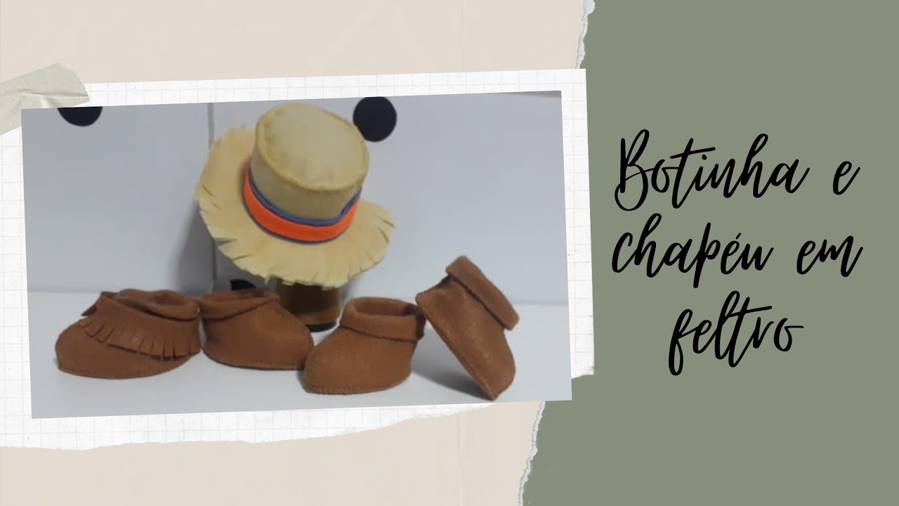 PASSO A PASSO EM FELTRO, BOTA E CHAPÉU| CASAL CAIPIRA PARTE 1