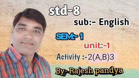 Std-8 sub-Eng sem-1unit-1 activity-2(A,B),3 by Rajesh Pandya