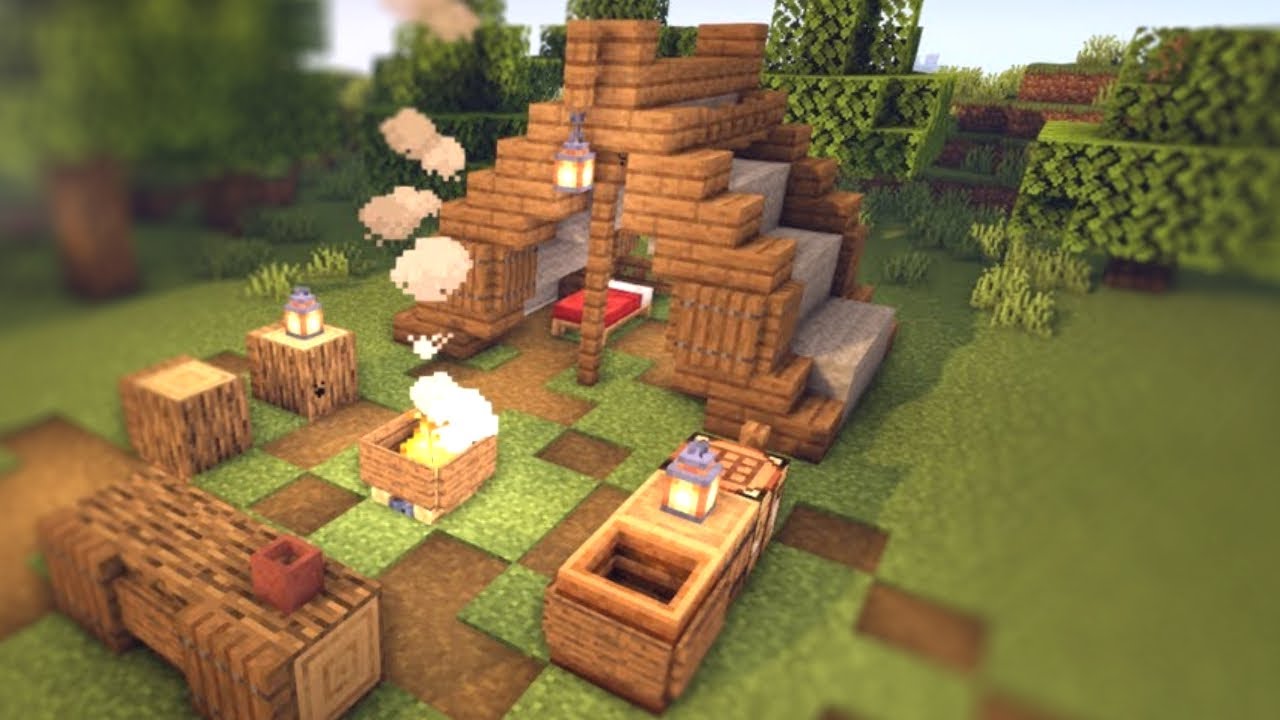 Jak Się Robi Ognisko W Minecraft CIĘŻKO się robi namiot i ognisko w minecraft xdd - YouTube