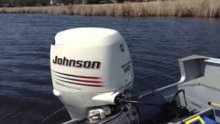 2005 Johnson Outboard 90hp 4 Stroke Start Up & Idle....Super Quiet!