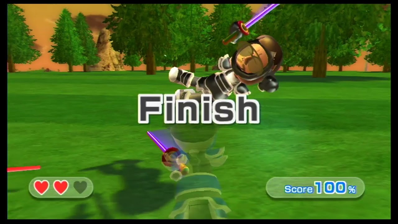 Swordplay Showdown, but every level has 80 Miis