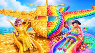 Rumi vs Zoey in a Sweet Rainbow and Golden Airplane! MIRA'S SECRET | KPop Demon Hunters Animation