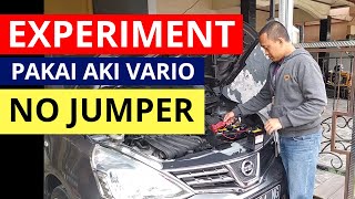 EXPERIMENT Starter Mobil Dengan Aki Motor - Murni Satu Aki Motor Tanpa Dijumper