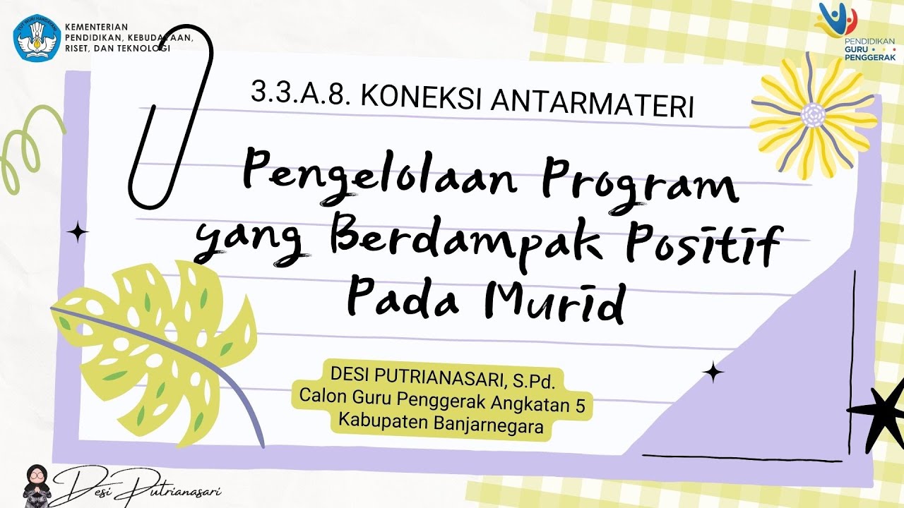 3 3 A 8 KONEKSI ANTARMATERI MODUL 3 3 PENGELOLAAN PROGRAM YANG