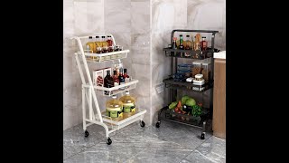 ALL IN ONE Kitchen & Bathroom Storage folding saving space trolley organizer