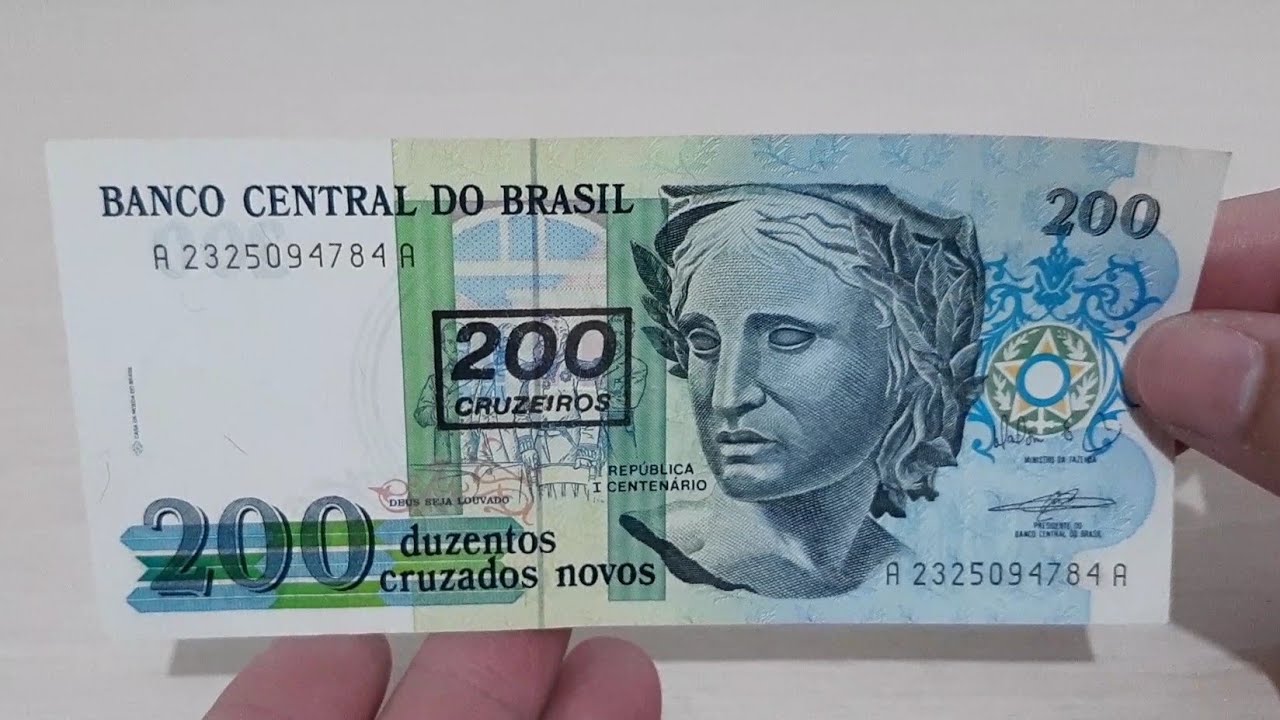 C DULA DE 200 CRUZADOS NOVOS COM CARIMBO DE 200 CRUZEIROS VALOR c-dula-de-200-cruzados-novos-com-carimbo-de-200-cruzeiros-valor
