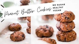 Easy Peanut Butter Cookies | No Sugar, no flour & Vegan