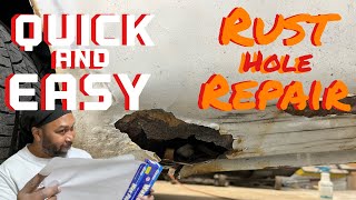 Fiberglass repair for rust holes with No welding
