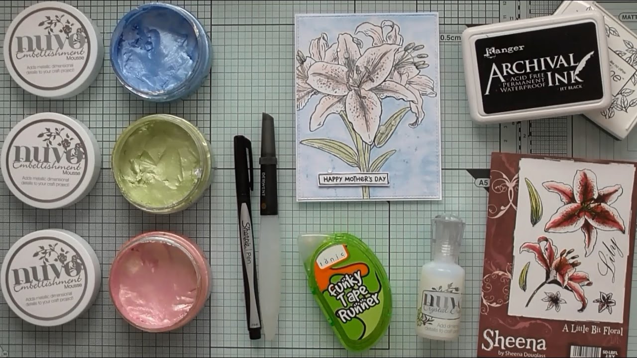 Watercolouring With Nuvo Embellishment Mousse :D