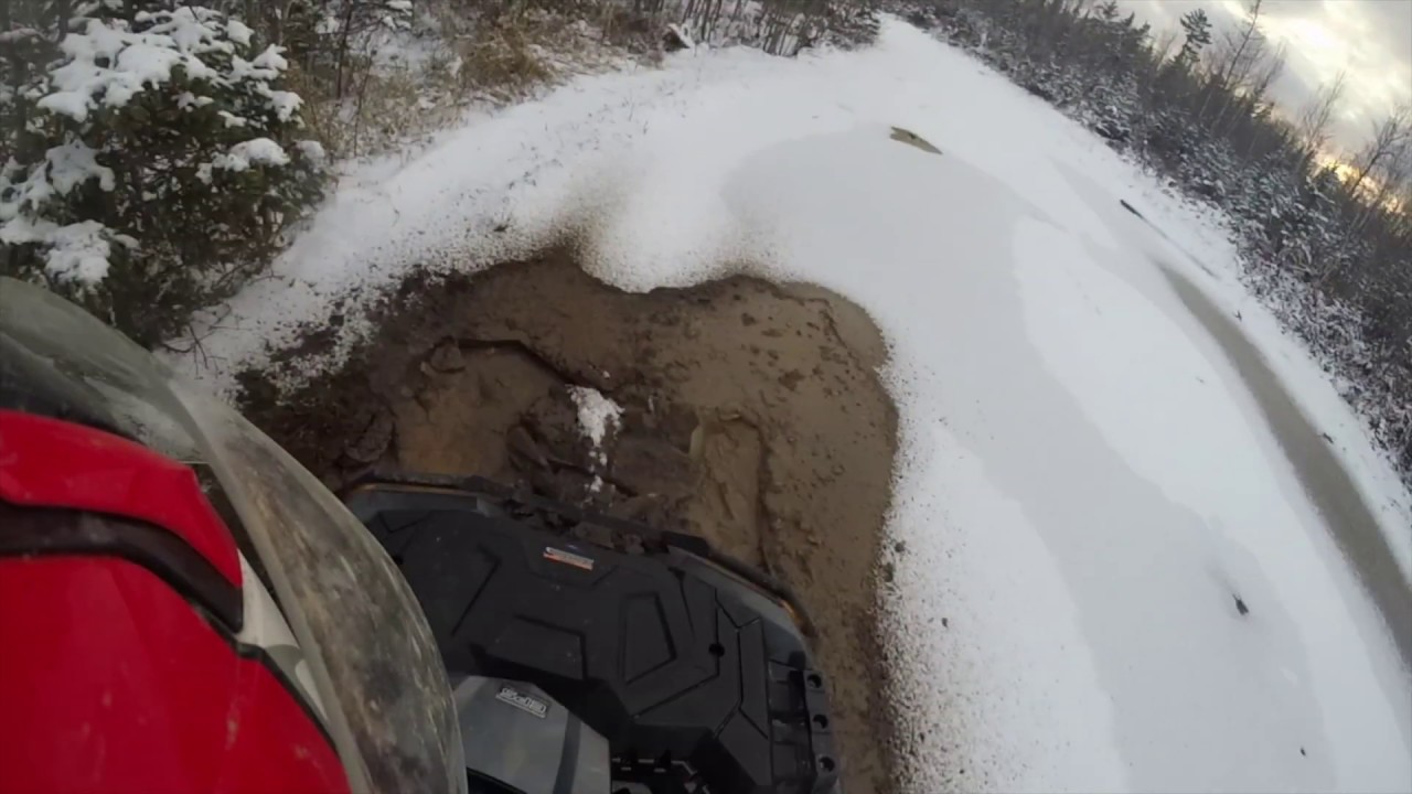 ATV Breaks Thick Ice And Gets Stuck YouTube