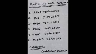 Type of Network Topology 🖥️🖥️ #shorts #subscribe #computer #study #viral