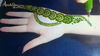 حناء سهل, تعليم نقش الحناء للمبتدئين😍 أجمل نقش بالحناء خفيف و صيفي ❤ very easy arabic mehndi designs