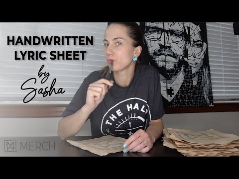 Special Merch Item: Handwritten Custom Lyric Sheet by Sasha
