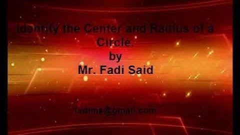 Graph circle with Center and radius. A better version of the video in the description below.