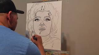 como hacer a Marilyn Monroe arte pop, acrilicos liquitex. video 1#