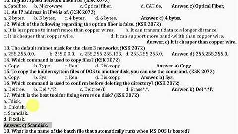 PSC #Computer Operator Karmachari S. K.  #2072 #Quiz #computeroperator #asstcomputeroperator  #mcq