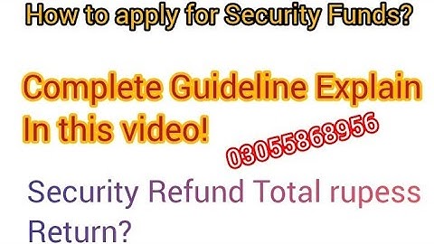 How to Apply For Security Refund || Security Refund Fall  2025 ||#vu #vu_Security_Refund #vu_gateway