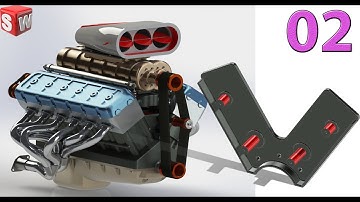 V12 Car Engine - 02. Belt Guide (Project 04) Design by Solidworks
