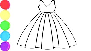 Beautiful Dress 👗 Drawing, Painting & Coloring For Kids and Toddlers_ Child Art#drawing#coloring