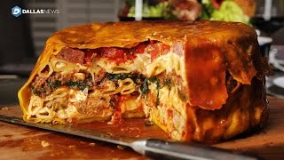 Chef Julian Barsotti constructs a saucy, meaty, 21-layer timpano