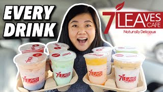 Trying EVERY DRINK on the Menu at 7 LEAVES! Full Boba Menu Taste Test & Review