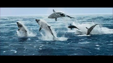 Avatar 2 the way of water style A bunch of Shark jump in ocean scene simulation in Houdini