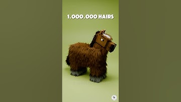 100 vs 1 MILLION Hairs 3D Simulation 🔥🐴🔥in Minecraft #blender3d #hairsimulation #3d #minecraft