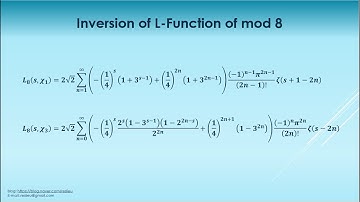 Inversion of L-Function of mod 8