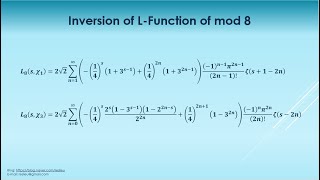 Inversion of L-Function of mod 8