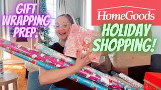 HOMEGOODS CHRISTMAS SHOPPING & HAUL | WRAP WITH ME SUPPLIES & MORE | HAPPY VLOGMAS DAY 1! 🎁🦌🛷🎅🏼