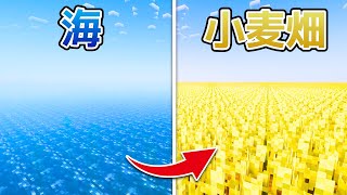 Я пытался превратить море в пшеничное поле с помощью Survival Minecraft.