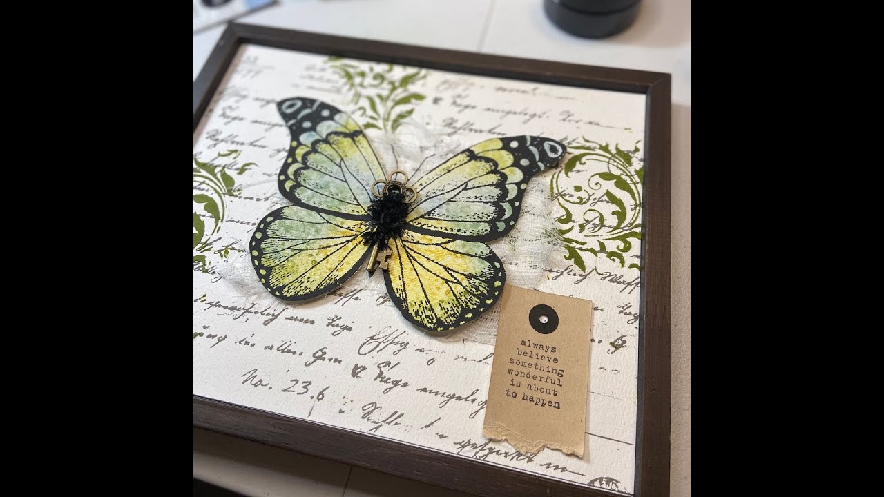 Chalk Couture Mixed Media Butterfly Canvas - YouTube