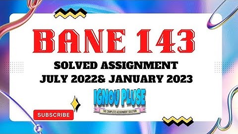 BANE 143 [English]Free Solved Assignment July 2022 and Januaray 2023 session