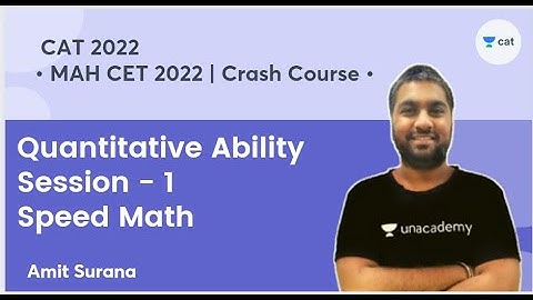 Speed Math - MAH CET Crash Course 2022 | Quantitative Ability l Amit Surana