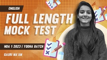 ENGLISH MOCK TEST || NDA 1 2023 ENGLISH CLASSES || GAURI MAM || YODHA BATCH 2.0