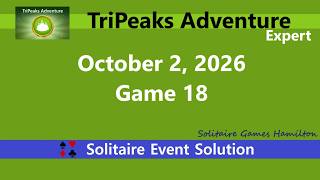TriPeaks Adventure Game #18 | October 2, 2026 Event | Expert screenshot 2