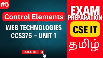 HTML5 Control Elements Tutorial | Guide for Anna University CCS375 Web Technologies Unit 1