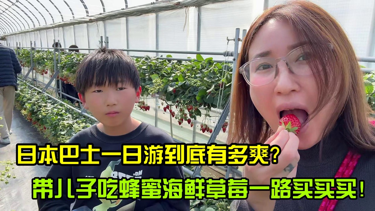 【日本生活】日本巴士一日遊到底有多爽？帶兒子喫蜂蜜海鮮草莓一路買買買！I  Reaction Video